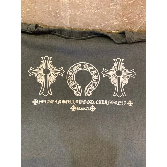 Authentic Chrome Hearts Side Zip Sweatshirt Cross Motif Made in Hollywood S NWOT - Picture 10 of 14